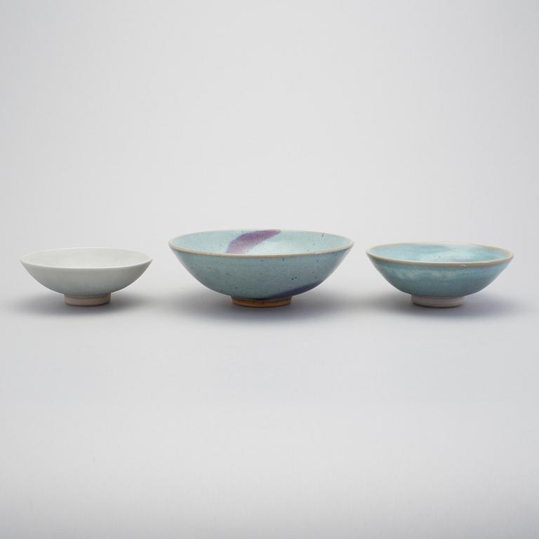 Three bowls by Rolf Palm, Mölle.