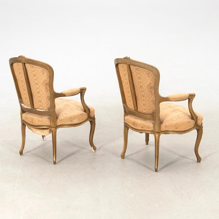 Pair of Louis XVI style armchairs, early 20th century.