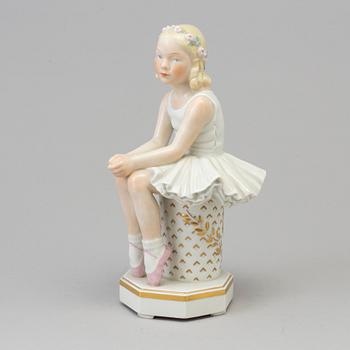 A Holger Christensen porcelain figure, 'ballet girl', for Royal Copenhagen, Denmark, 1940s.