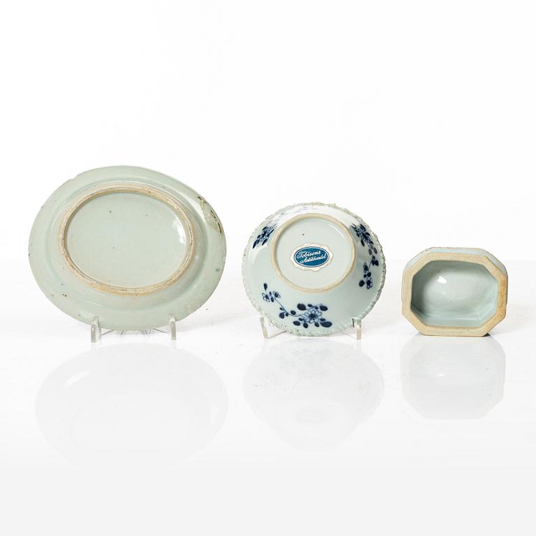 Parti kompaniporslin, 8 delar, Qingdynastin, Kina, 1700/1800-tal.