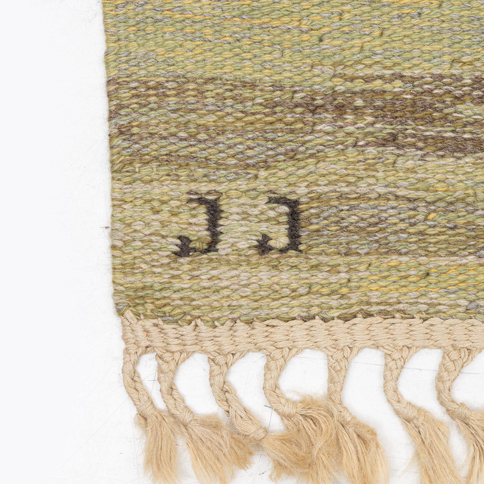 Judith Johansson, a carpet, 'Squares', flat weave, c. 286 x 200 cm, signed JJ.