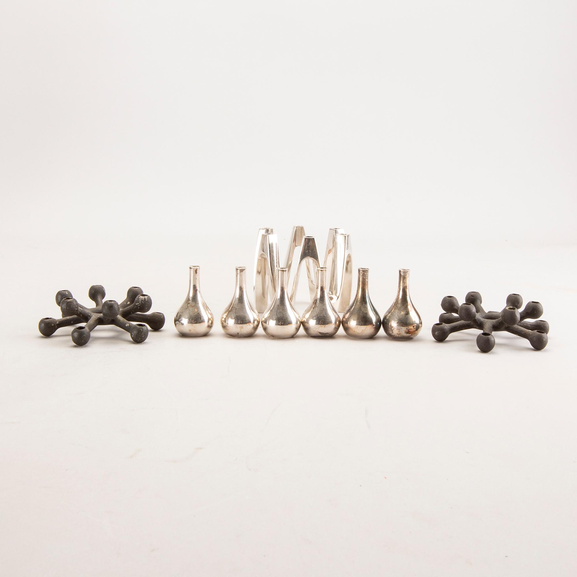 Jens Quistgaard, candle holder, 9 pcs, second half of the 20th century.