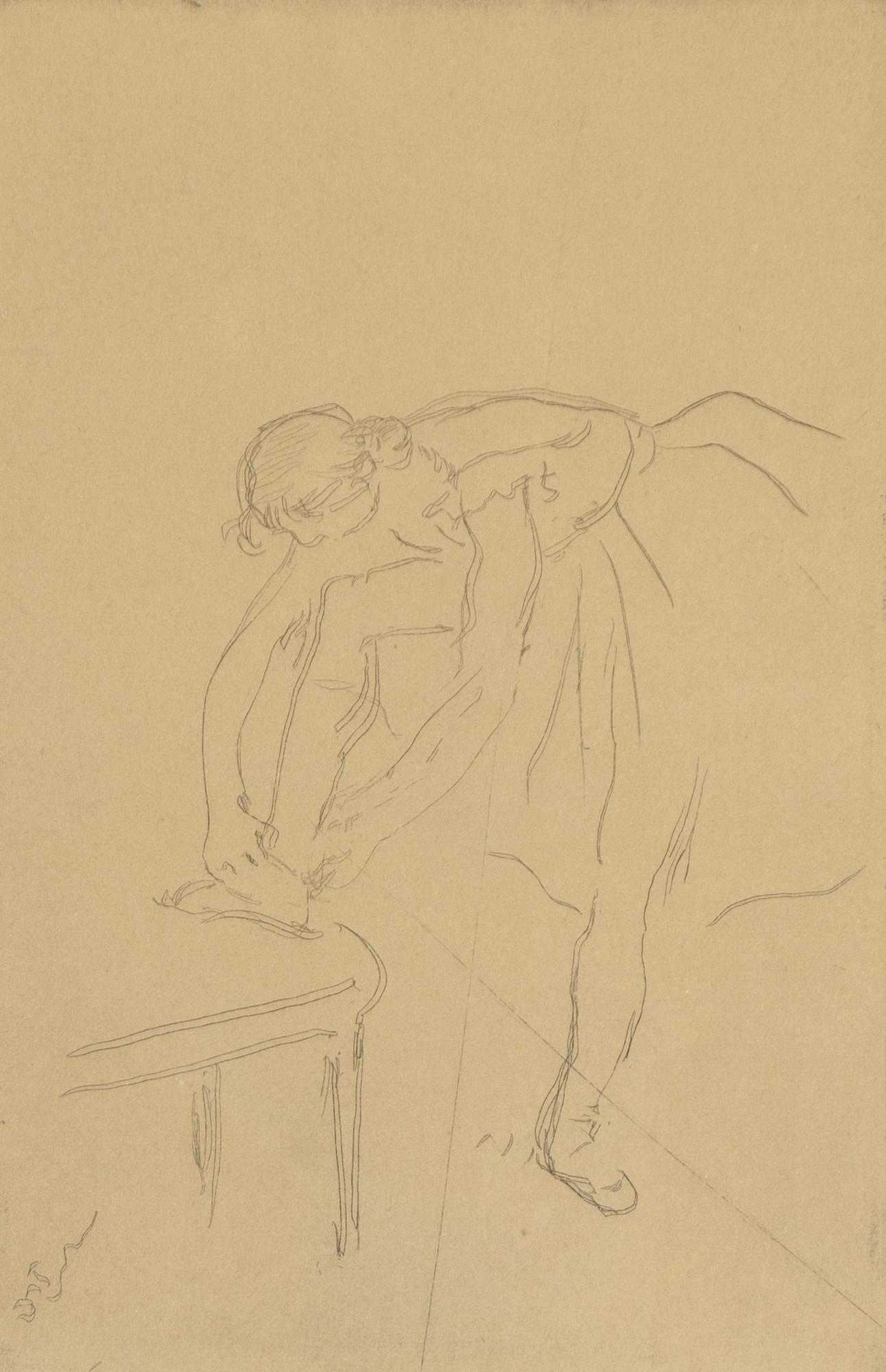 Edgar Degas, "Danseuse enfilant son chausson".