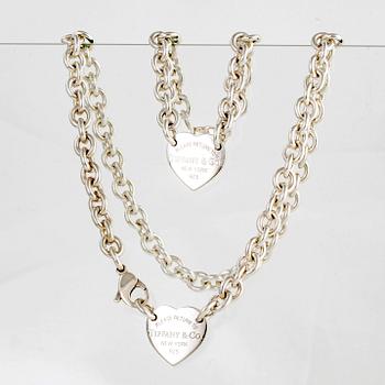 Tiffany & Co, halsband och armband, sterling silver, "Return to Tiffany & Co", original dustbag.