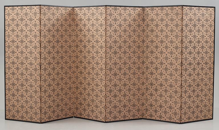 A Japanese six-fold screen, 19th Century.