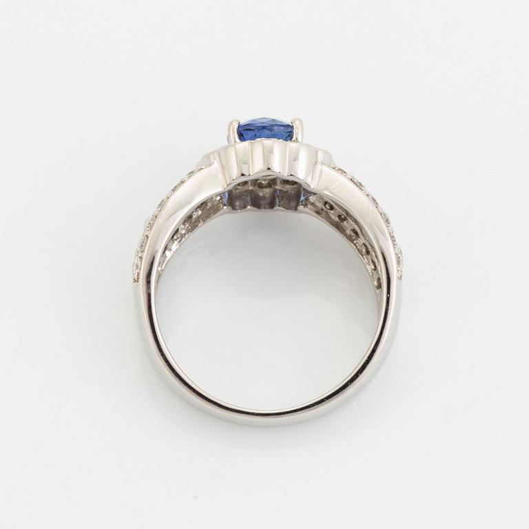 Sapphire and brilliant cut diamond ring.