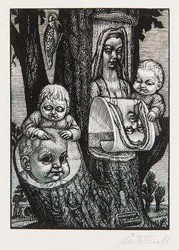 Eduard Wiiralt, "Puulõike sund" (The Birth of Wood Engraving).