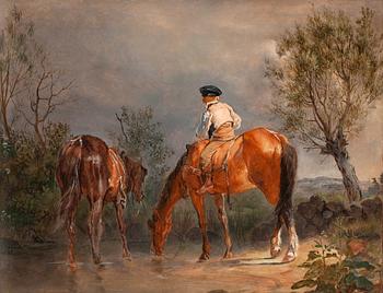 234. Kilian Zoll, Pojkar som vattnar hästar.