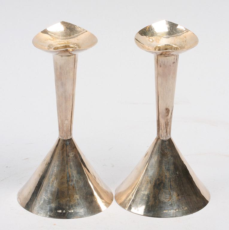 LJUSSTAKAR, ett par. Silver. Öhmans, 1959, Lycksele.