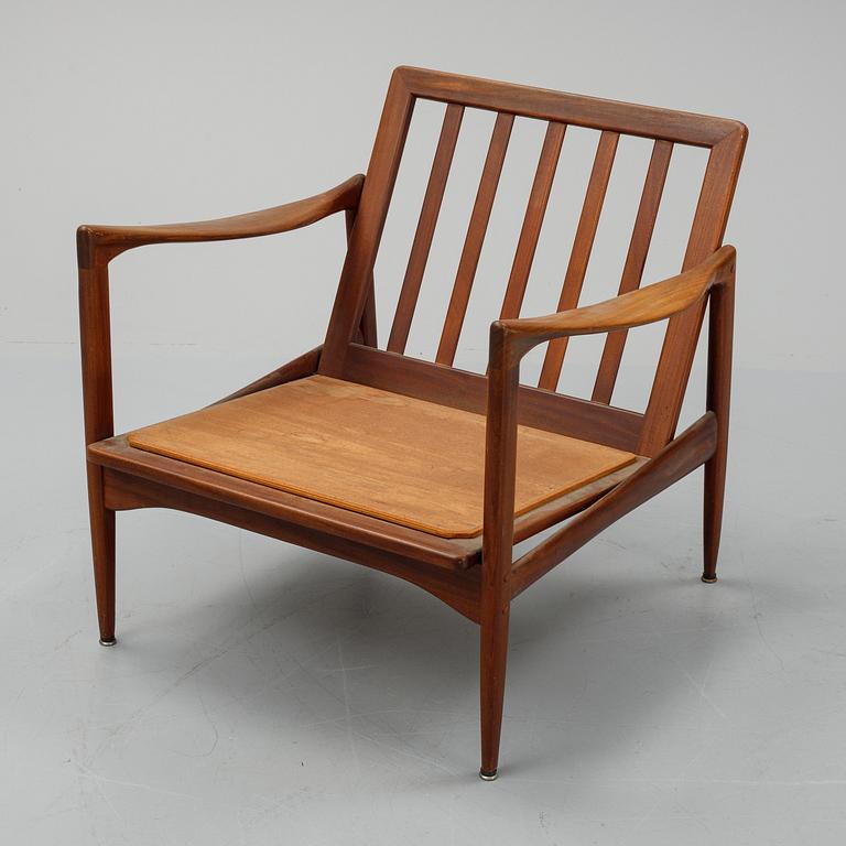 Ib Kofod Larsen, 'Kandidaten' walnut easy chair, 1960's.