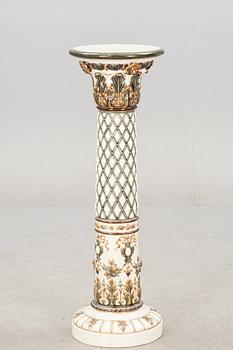 PIEDESTAL, flintgods, majolika, Rörstrand.