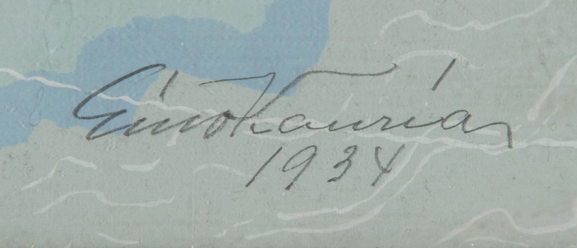 Eino Kauria, guassi, signeerattu ja päivätty 1934.