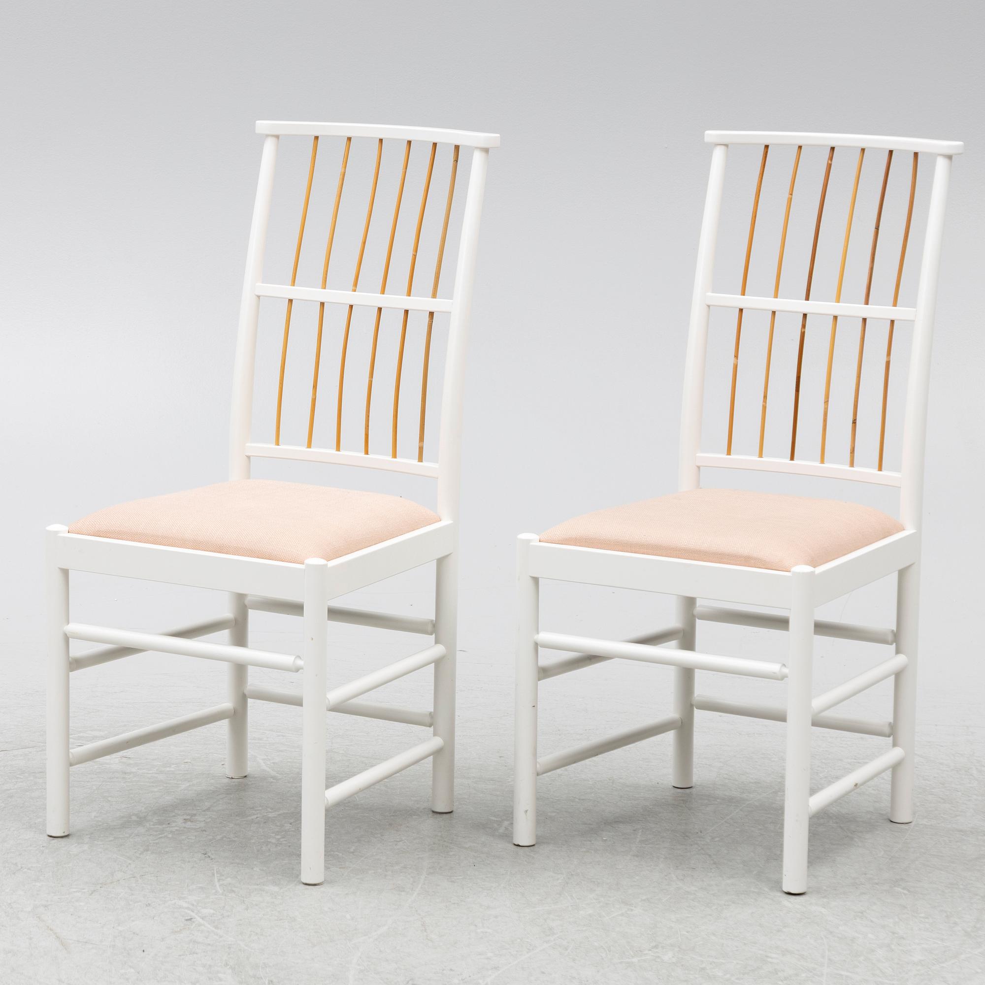 Josef Frank, Chairs, 4 pcs, model B 2025, Svenskt Tenn, after 1985.