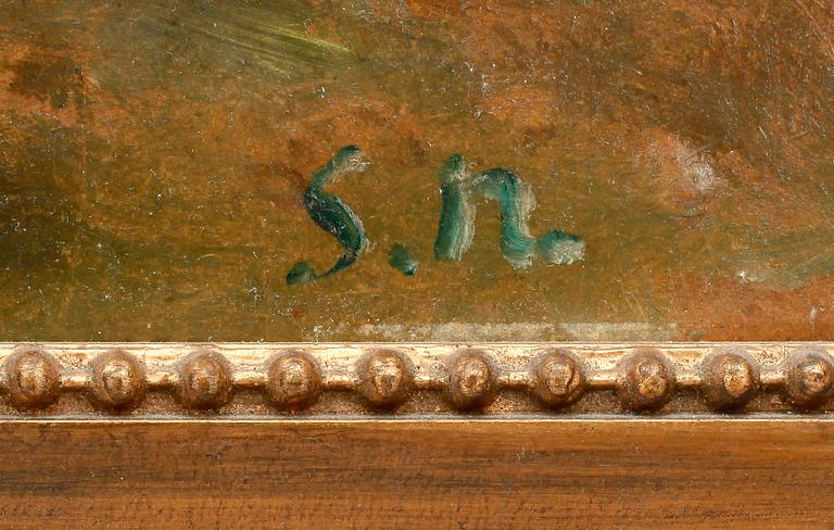 SEVERIN NILSON, tillskriven, olja på pappannå, monogramsignerad S.N.
