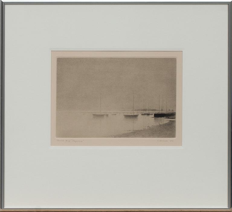 GUNNAR NORRMAN, torrnål, signerad  och daterad 1976, numrerad 12/12.