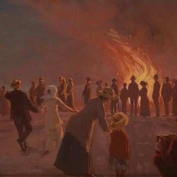 Gustaf Adolf Clémens, Midsummer on the beaches of Skagen (Saint Hans).