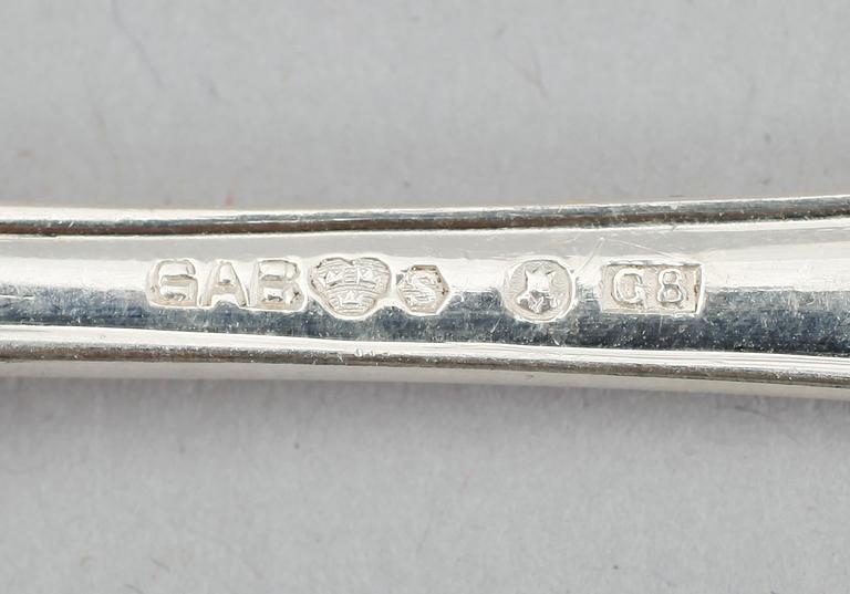 BESTICK, 48 delar, silver, spetsmodell, GAB och CG Hallberg, 1900-tal. Vikt med stålblad ca 2284 gram.