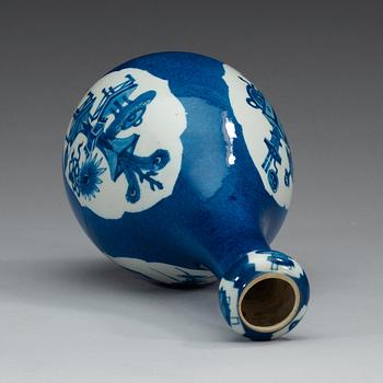 A blue and white, and powder blue vase, Qing dynasty, Kangxi (1662-1722).