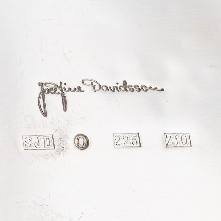 Josefine Davidsson, a sugar caster, a salt & pepper and a vase, Josefine Davidsson Silversmide, Stockholm, 1985-1998.