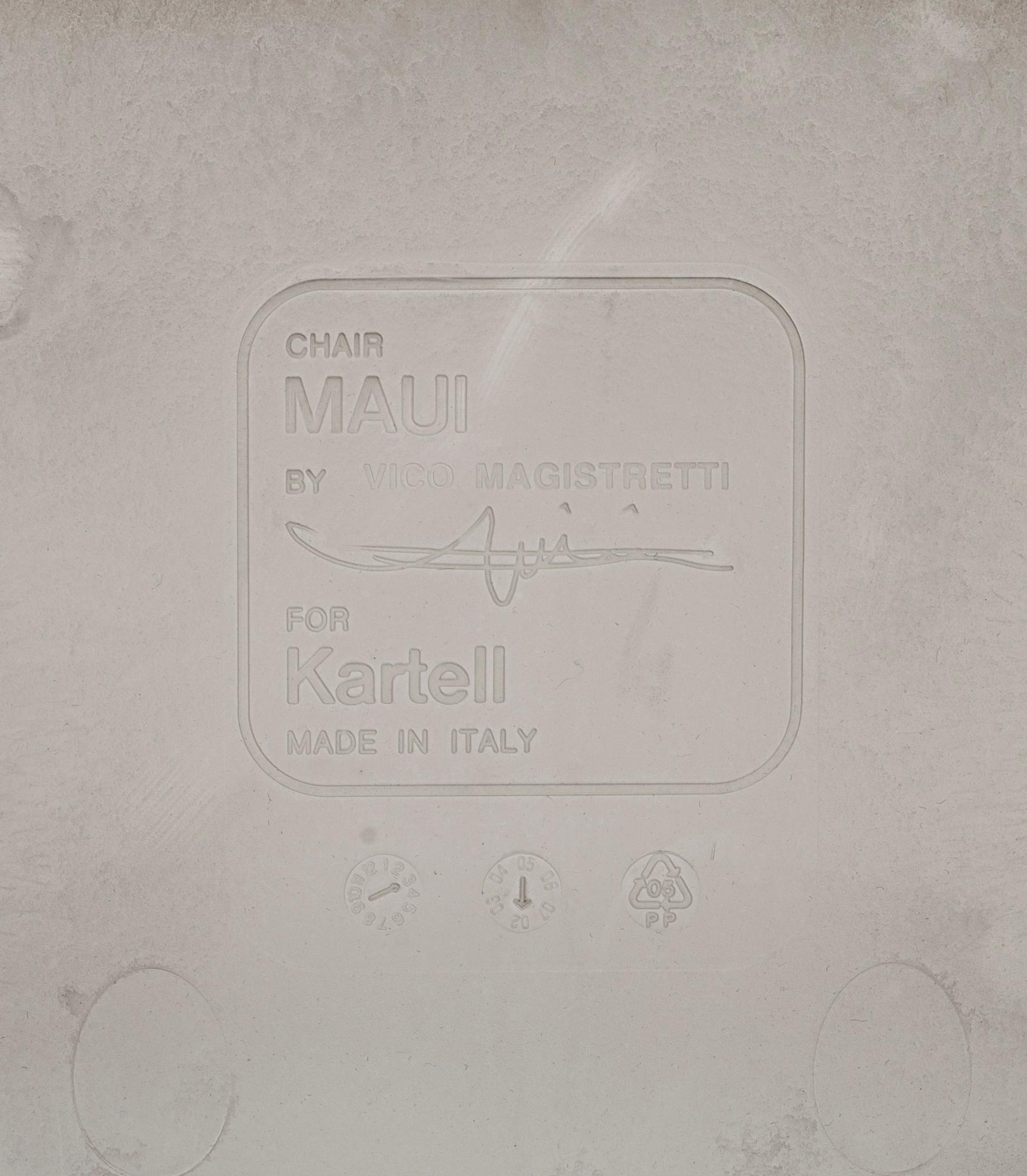 STOLAR, 6 st, "Maui", Vico Magistretti för Kartell.