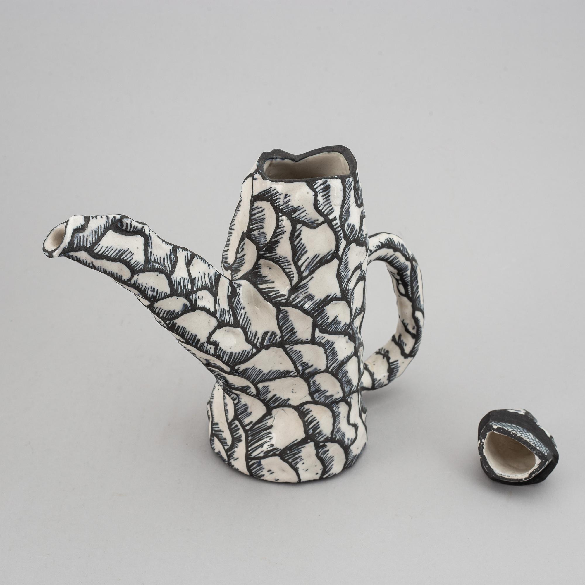 Sergei Isupov, a stoneware pot "Lördagsmorgon" Saturday morning, ca 1990.