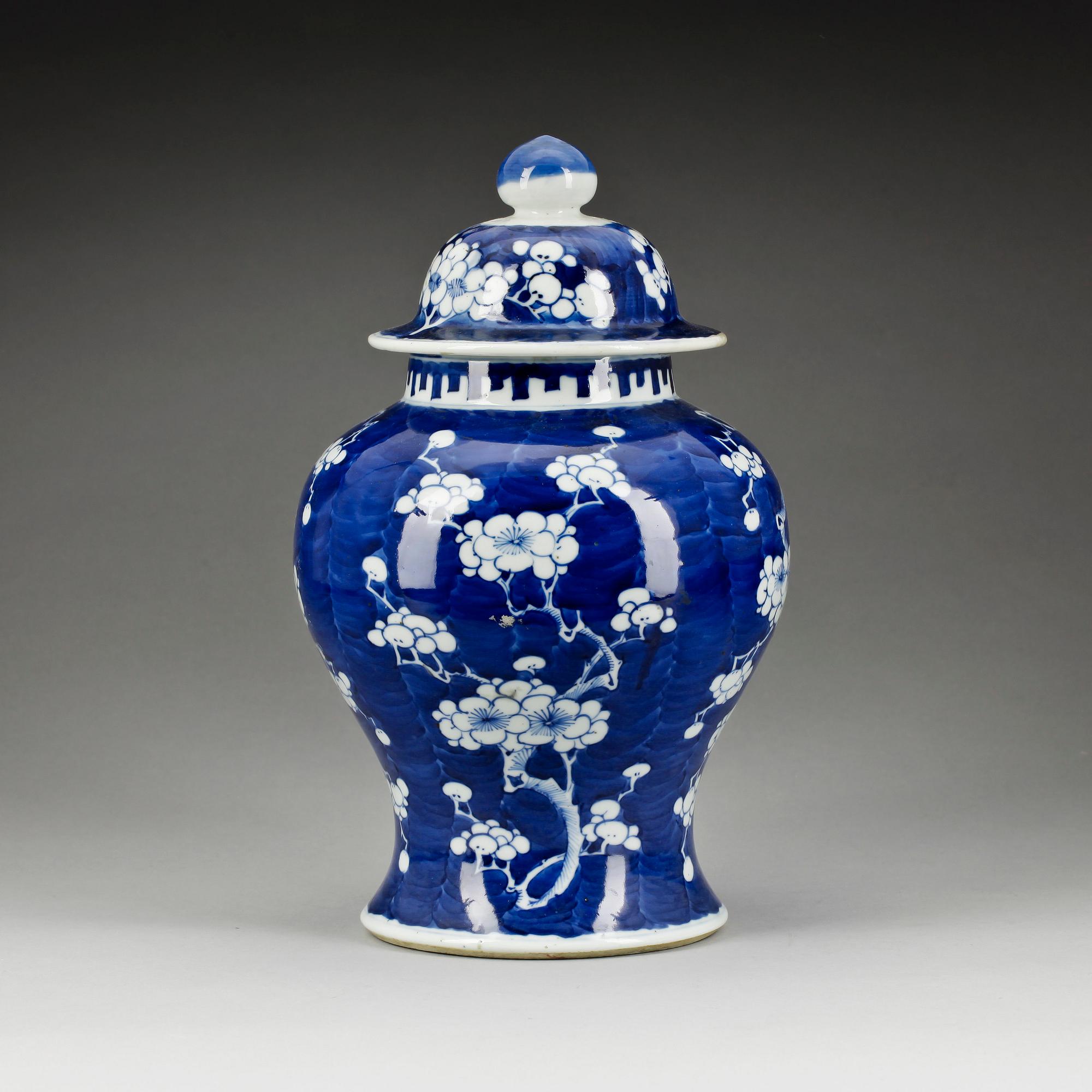 URNA med LOCK, porslin, sen Qingdynasti 1800-tal.