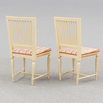 Six Gustavian style chairs, mid 20th Century.