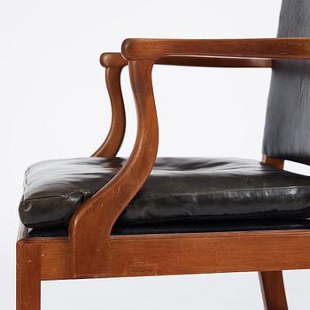 Josef Frank, a mahogany and black leather chair, Svenskt Tenn Sweden 1930-40s, model 635. Alva & Gunnar Myrdal Collection.