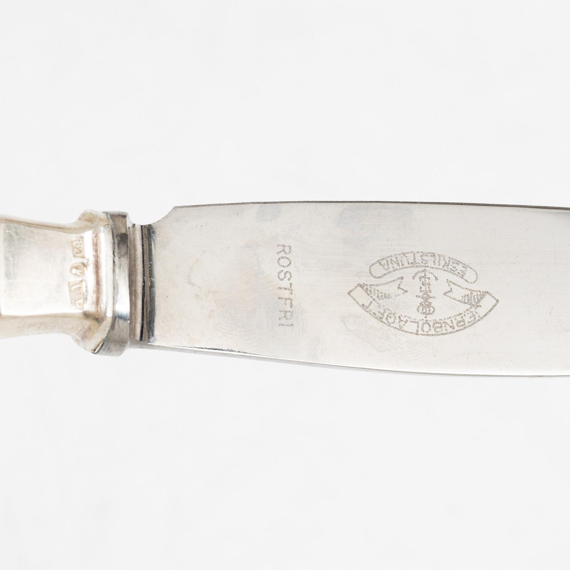 Bestickuppsättning, 86 delar, silver, stämplar K Anderson, Stockholm, bl a 1953.