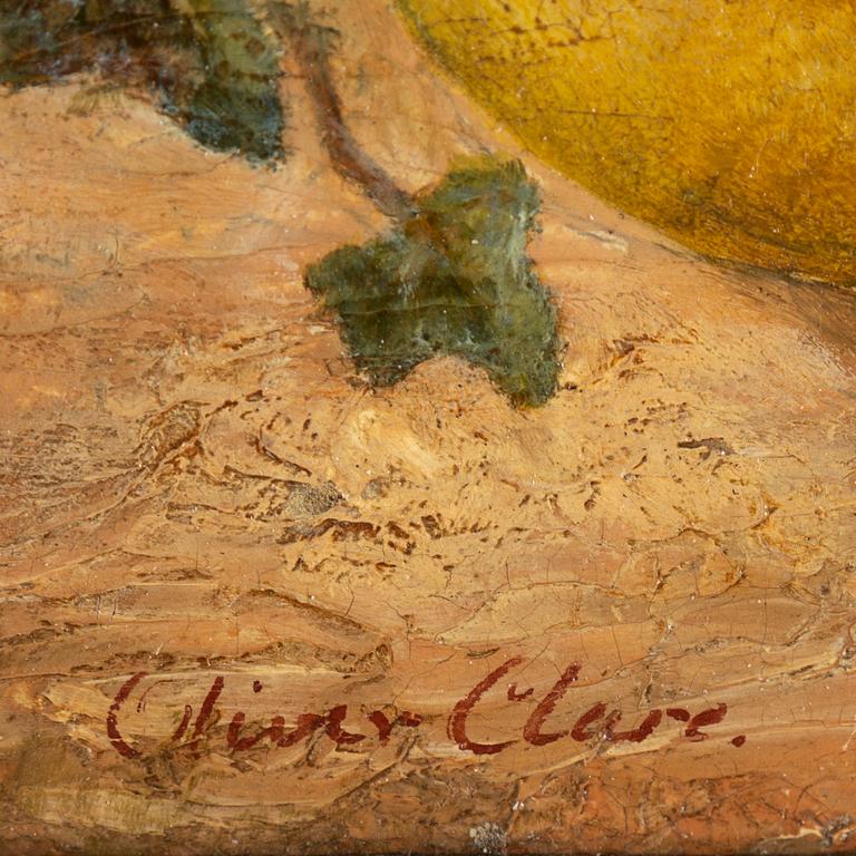 OLIVER CLARE, oil on panel, signed.