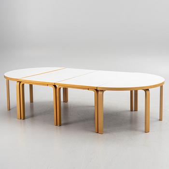 Alvar Aalto, large dining/conference table in four parts, model 81A and 96, Artek.