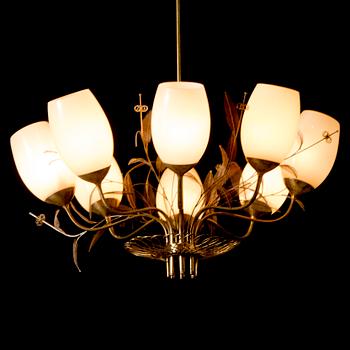 Paavo Tynell, A mid-20th century '9029/8' chandelier for Taito, Finland.