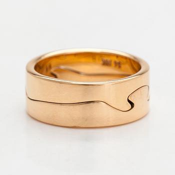 Georg Jensen, a 2-piece 'Fusion' ring in 18K rosegold.