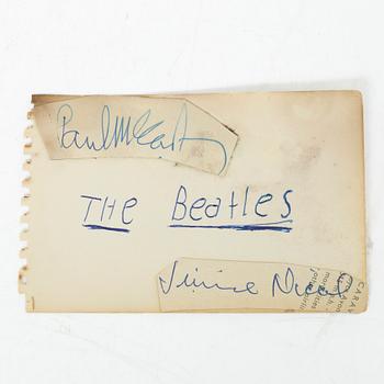 The Beatles, autographs, 3 sheets signed by John Lennon; Paul McCartney; George Harrison; Ringo Starr and Jimmie Nicol.