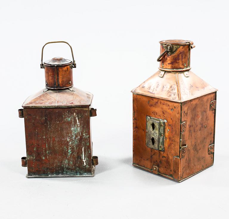 Two ship lanterns, first half of the 20th century.