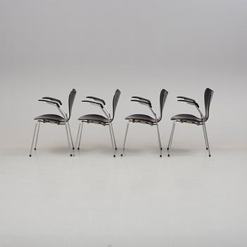 KARMSTOLAR, 4 st, "Sjuan", Arne Jacobsen, Fritz Hansen.