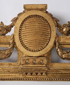 A Gustavian giltwood mirror by J. Åkerblad (master in Stockholm 1758-99).
