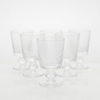 Saara Hopea, a set of 6 drinking glasses, model "Master" 2125, Nuutajärvi Notsjö. Designed in 1954.