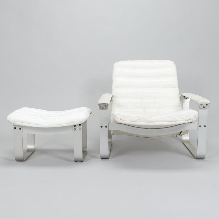 Ilmari Lappalainen, a "Pulkka" easy chair and ottoman for Asko, designed year 1968.