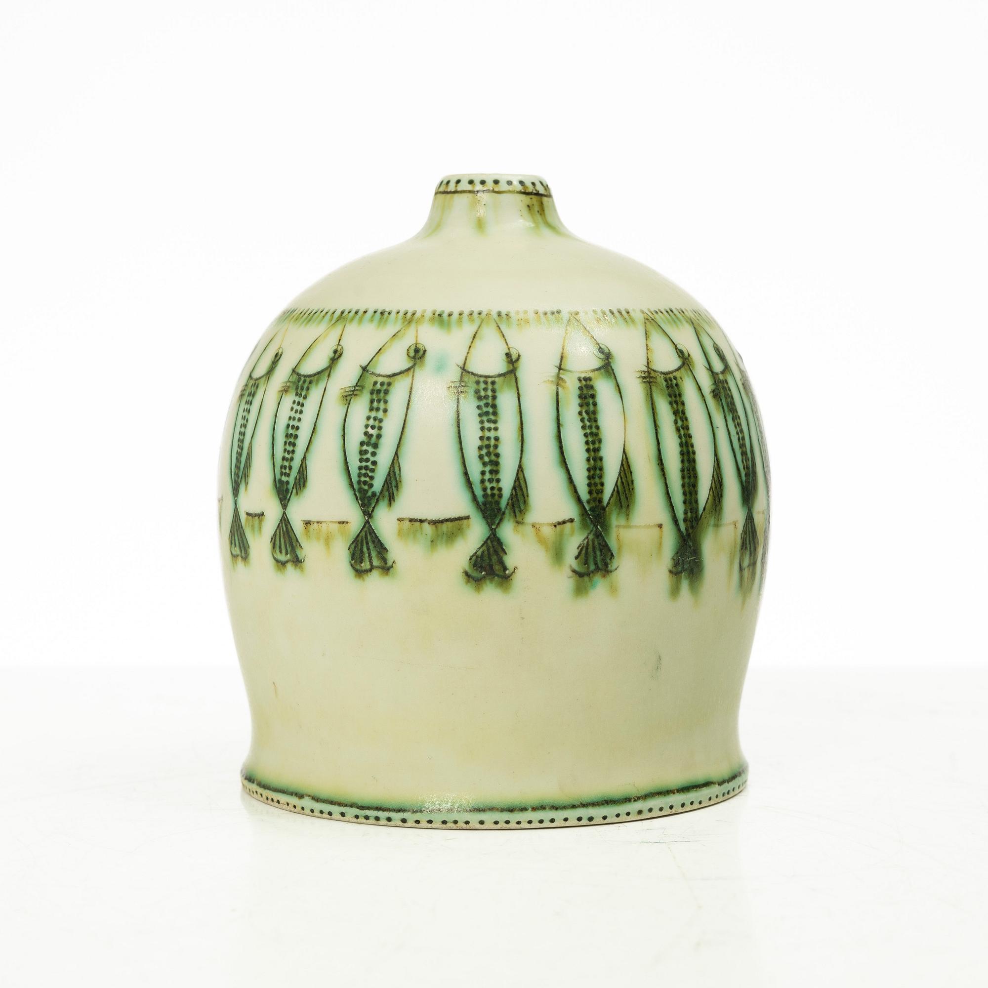 Anders Bruno Liljefors, a stoneware vase, Gustavsbergs Studio, Sweden, ca 1950.