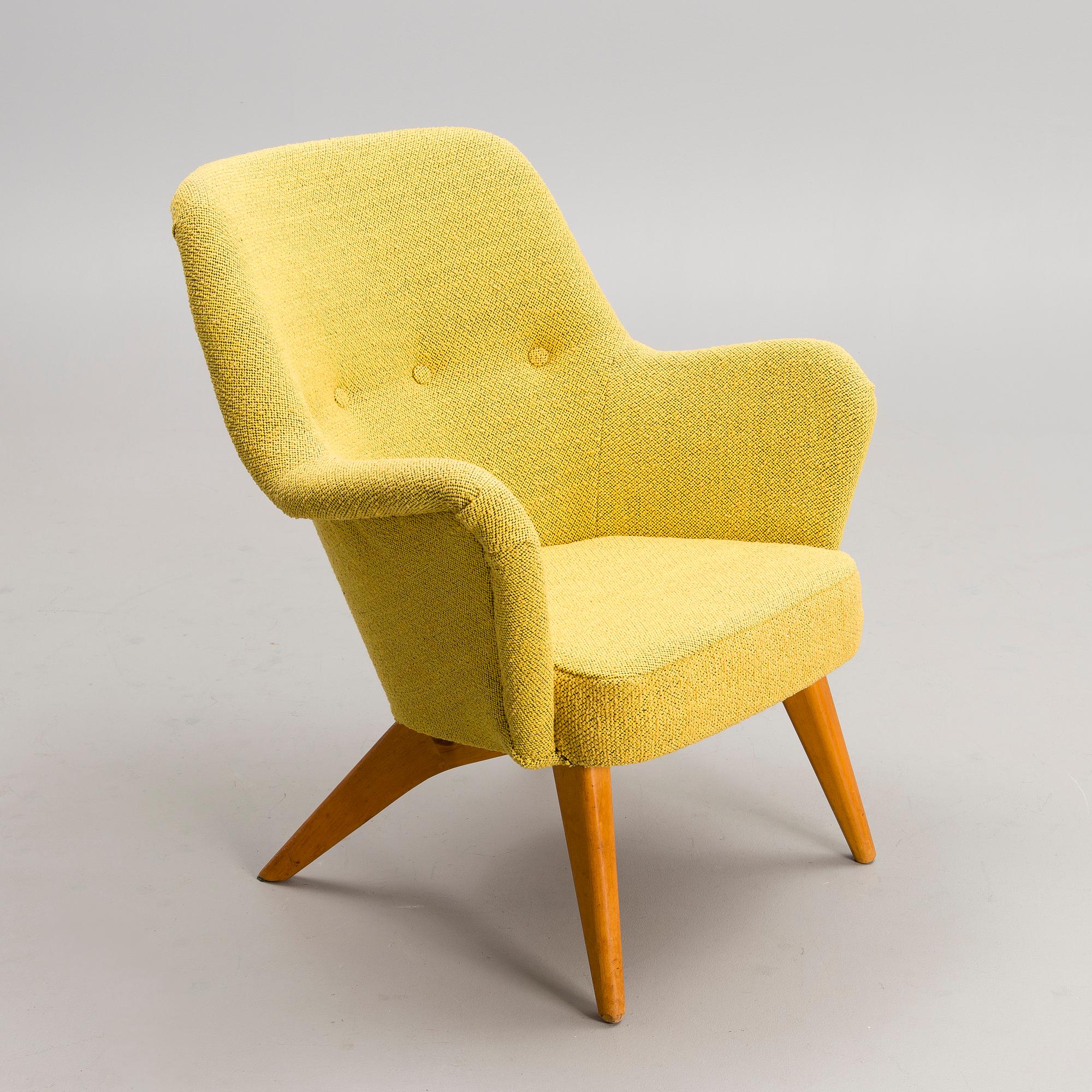 CARL GUSTAF HIORT AF ORNÄS, fåtölj,  "Pedro", tillverkare Hiort Tuote Puunveisto Oy - Träsnideri Ab, 1900-talets mitt.