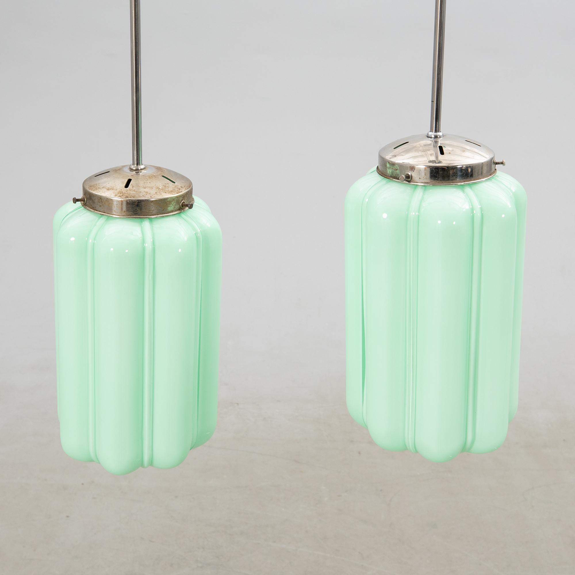 Taklampor, ett par, Art Deco, 1900-talets första hälft.