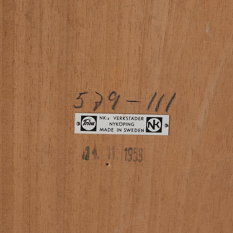 A Stig Lindberg & David Rosén enamel top oak table, Gustavsberg & Nordiska Kompaniet, Triva series, 1959.