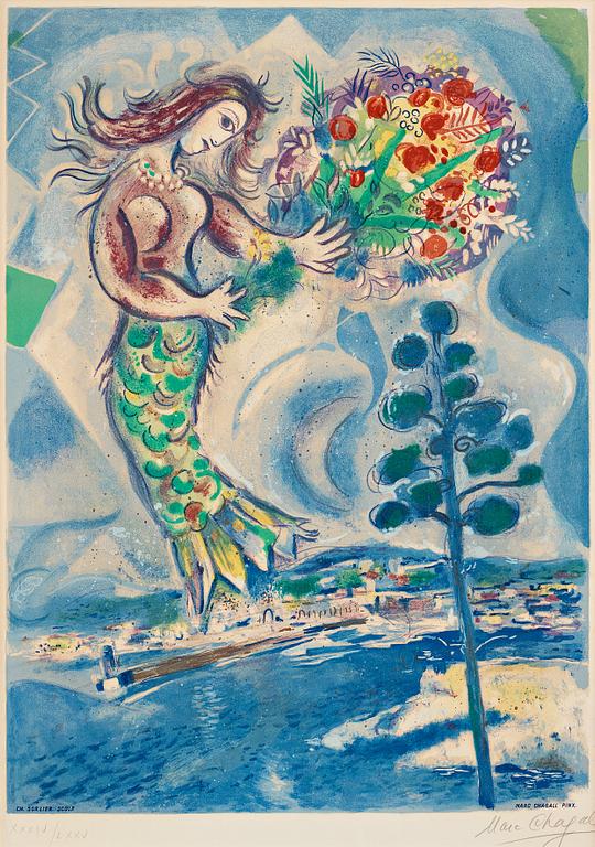 Marc Chagall After, "Sirène au pin", from: "Nice et la Côte d'Azur".