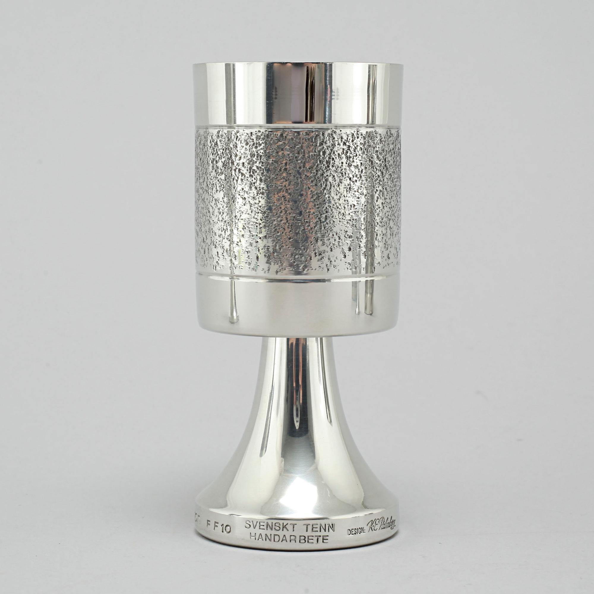 K-E PALMBERG, servisglas, 78 st, tenn, Alton, 1970/80-tal.