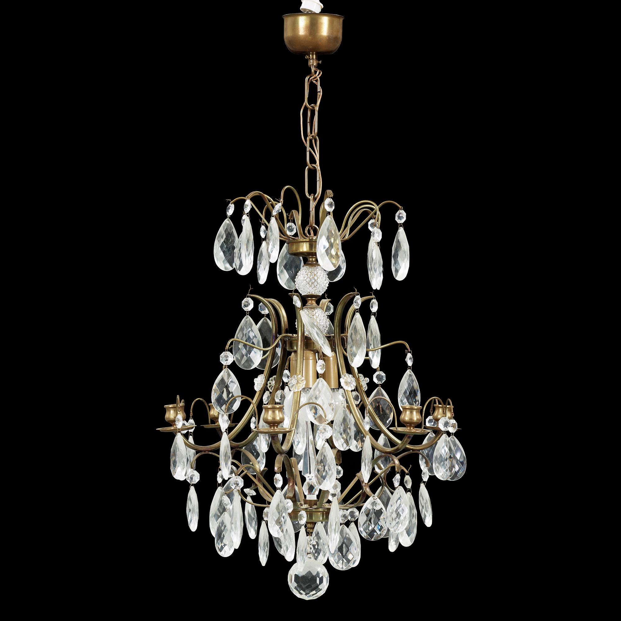 LJUSKRONA, barockstil, 1900-talets andra hälft. Höjd ca 60 cm.