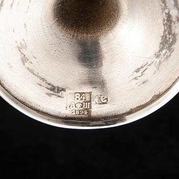 AAMIAIS-SETTI, 4+1 osaa, hopeaa, Vladimirov, Venäjä 1893-1894. Yht. paino noin 122,9 g.