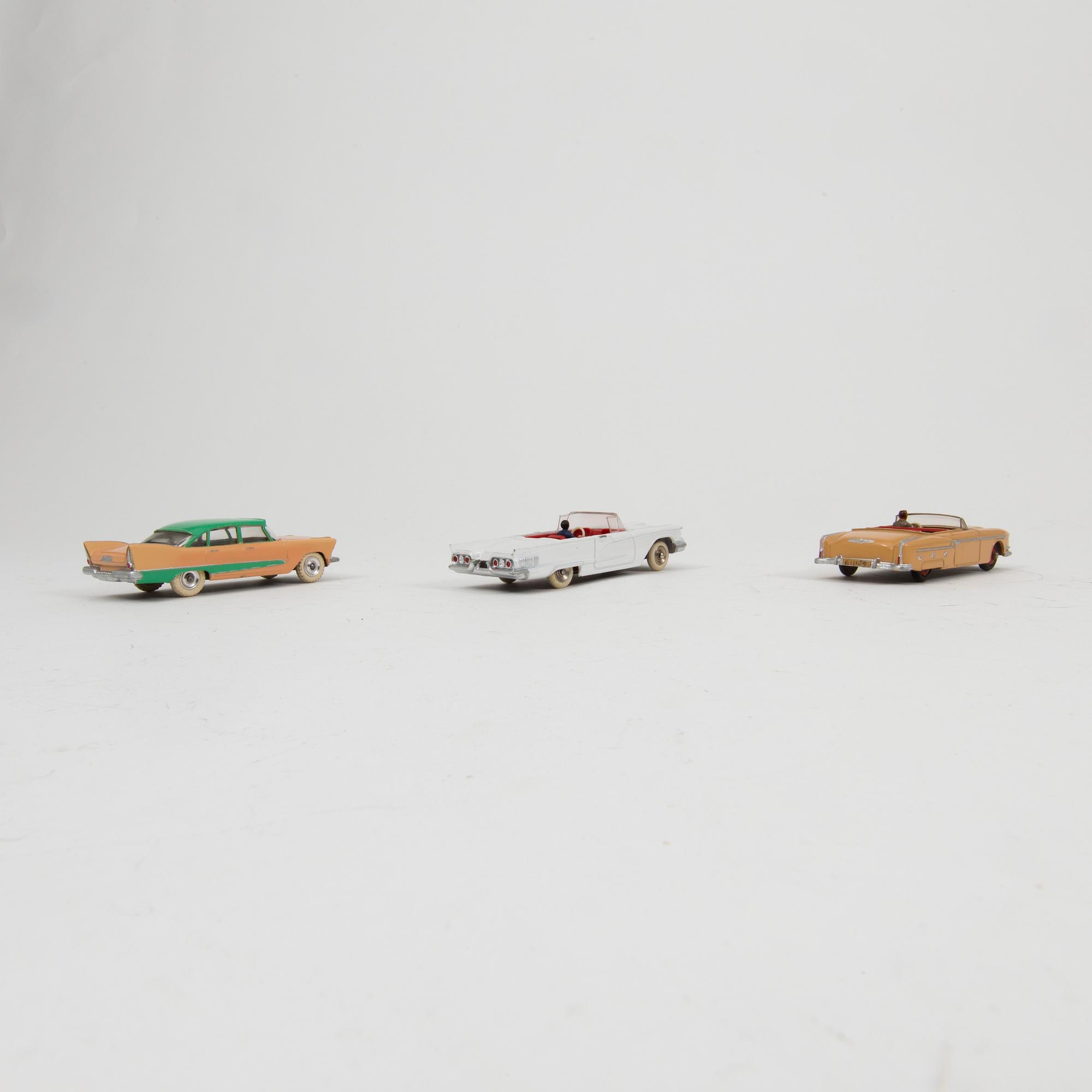 Ten Dinky toys cars England and France 1950/60s.