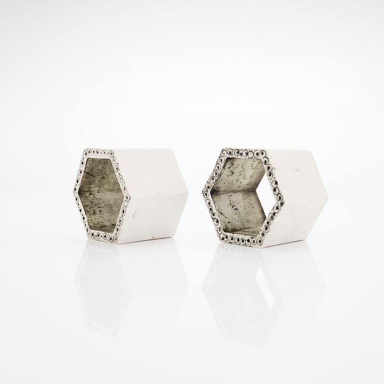 Rut Bryk, A set of two late 1950s 'Hexagon' stoneware tiles for Arabia.