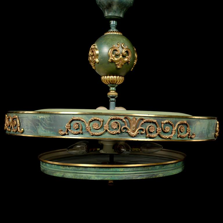 TAKLAMPA, art déco, 1900-talets andra hälft. Höjd ca 65 cm.